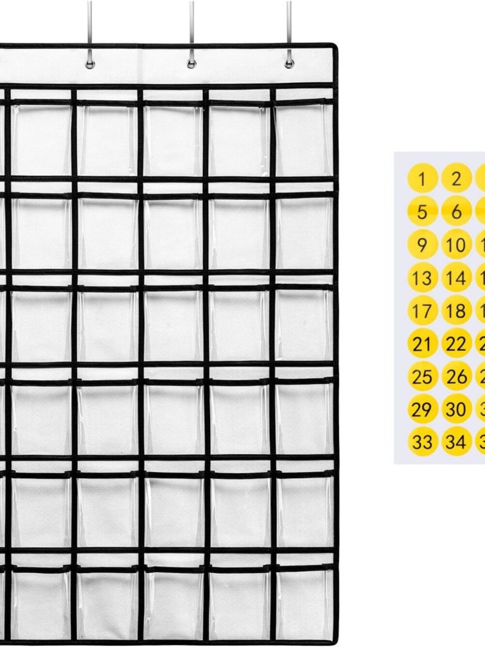 36 Clear Pockets Classroom Pocket Chart for Cell Phones, Pocket Chart for Calcul